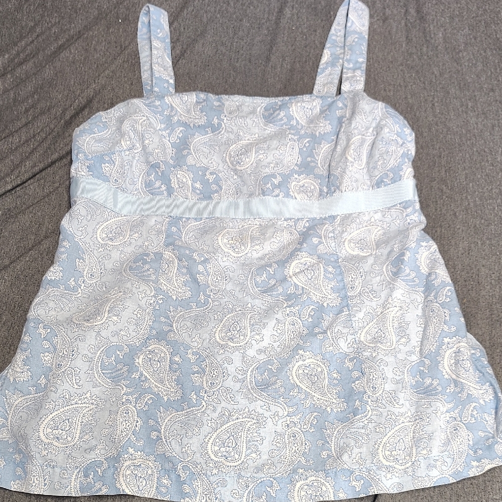 Tommy Hilfiger Light Blue Paisley Camisole with Satin Band